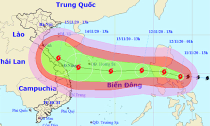 Ngày mai 12-11, bão Vamco giật cấp 15 vào Biển Đông, miền Trung mưa lớn