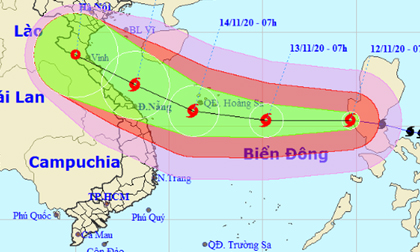 Bão Vamco đã vào Biển Đông, giật cấp 15 nhắm thẳng Hà Tĩnh đến Quảng Nam