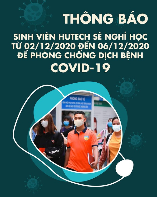 ĐH Công nghệ TP.HCM thông báo cho sinh viên nghỉ học kể từ ngày 2/12 - 6/12/2020