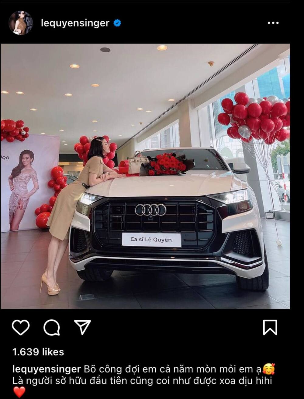 Lệ Quyên trở thành người đầu tiên ở Việt Nam sở hữu chiếc Audi Q8