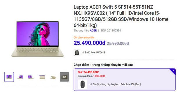 5 mẫu laptop tầm 20 - 25 triệu đồng đang được giảm giá tốt dịp Tết - 4