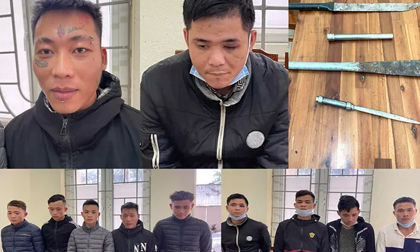 Nhóm côn đồ bịt mặt đi 2 ôtô che BKS tới chặt phá đào, quất của người dân bán Tết