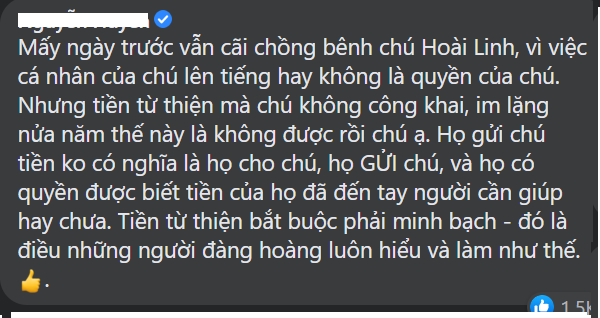 Hoài Linh nói 13 tỷ từ thiện vẫn đang trong tài khoản riêng, cộng đồng mạng phản ứng dữ dội - Ảnh 6. Hoài Linh nói 13 tỷ từ thiện vẫn đang trong tài khoản riêng, cộng đồng mạng phản ứng dữ dội - Ảnh 6.
