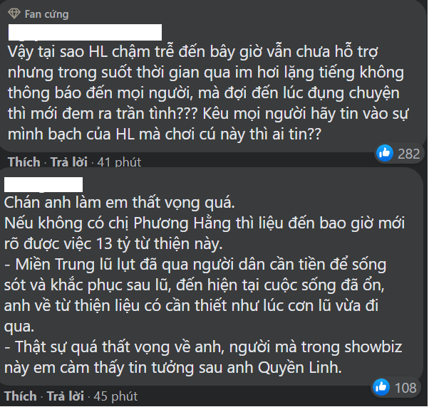 Hoài Linh nói 13 tỷ từ thiện vẫn đang trong tài khoản riêng, cộng đồng mạng phản ứng dữ dội - Ảnh 5. Hoài Linh nói 13 tỷ từ thiện vẫn đang trong tài khoản riêng, cộng đồng mạng phản ứng dữ dội - Ảnh 5.