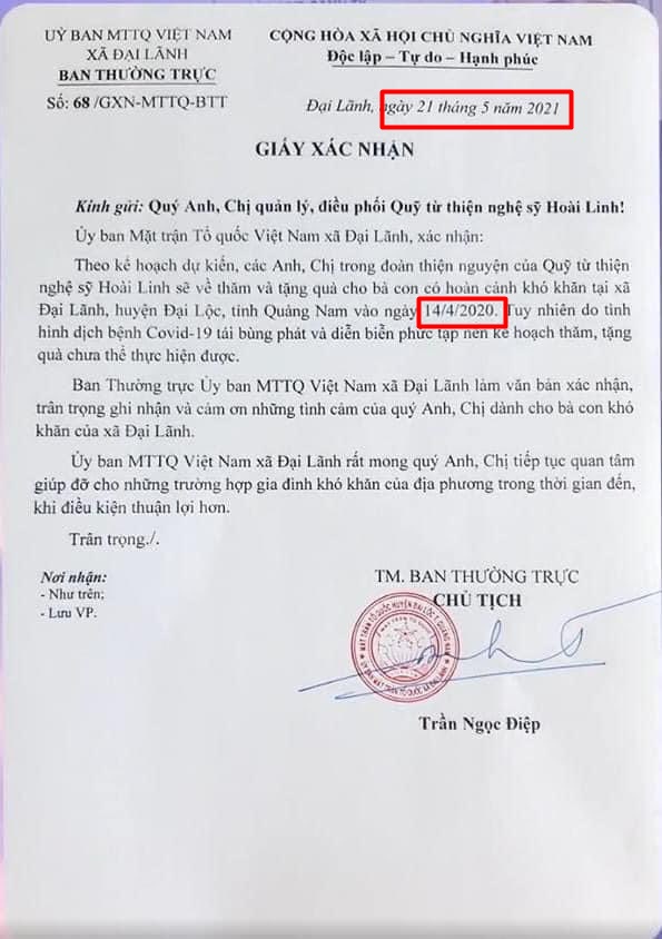 Thêm một địa phương xác nhận việc hỗ trợ từ NS Hoài Linh: Địa phương đã nhận 500 triệu đồng - Ảnh 2.