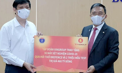 Vingroup trao tặng Bộ Y tế 30 máy xét nghiệm Covid-19 qua hơi thở và 2 triệu mẫu test, tổng trị giá hơn 460 tỷ đồng