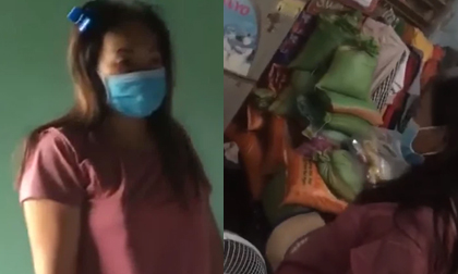 Người phụ nữ liên tục gọi xin hỗ trợ, cán bộ xã xuống thăm thì phát hiện trong nhà có cả chục bao gạo, mì tôm