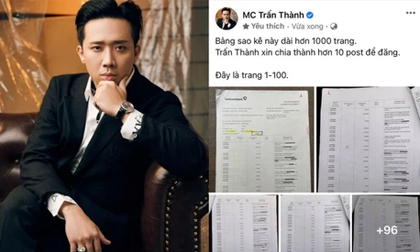 HOT: Chỉ sau 1 ngày, Trấn Thành tung 1000 trang sao kê