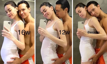 Hồ Ngọc Hà lần đầu tiết lộ ảnh giai đoạn đầu mang bầu cặp song sinh, hành động của Kim Lý gây chú ý