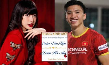 Lan truyền thiệp cưới của Đoàn Văn Hậu và bạn gái tin đồn Doãn Hải My, sự thật là gì?