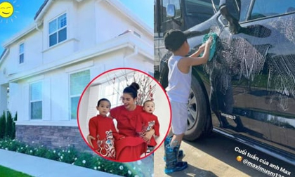 Phạm Hương lần đầu khoe cận cảnh căn biệt thự xa hoa ở Mỹ, hành động của quý tử chiếm trọn spotlight