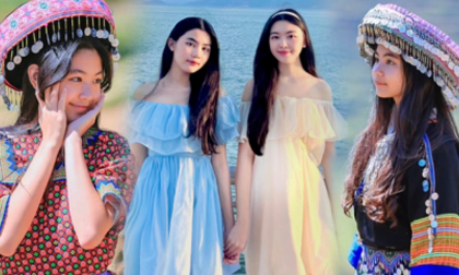 Hai cô con gái của Quyền Linh khoe visual cực phẩm xinh như nàng công chúa khi diện đồ dân tộc