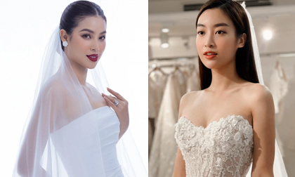 Các nàng Hậu Việt khoe sắc trong váy cô dâu: Đỗ Mỹ Linh mặn mà, Phạm Hương sắc sảo
