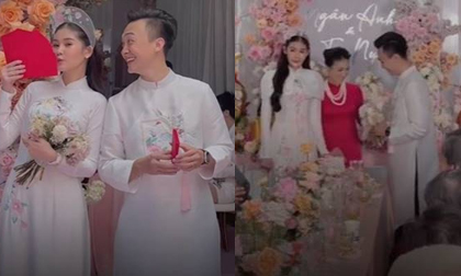 Những hình ảnh hiếm hoi trong lễ ăn hỏi của Lê Âu Ngân Anh, chiếc xe bạc tỷ rước dâu gây chú ý