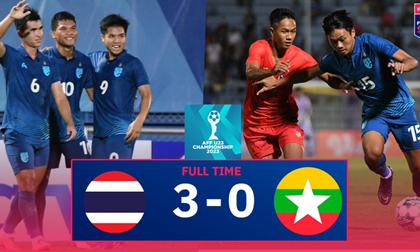 U23 Thái Lan phô diễn sức mạnh bằng chiến thắng tưng bừng, “đặt một chân” vào bán kết