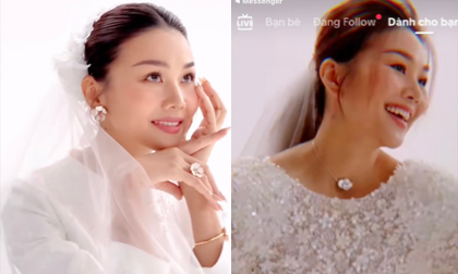Xôn xao hình ảnh Thanh Hằng mặc váy cưới, nhan sắc cô dâu tương lai gây sốt
