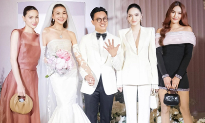 Công bố loạt ảnh nét căng đám cưới Thanh Hằng: Cô dâu khoe visual đỉnh bên dàn sao khủng, chú rể sơ hở là 'đánh dấu chủ quyền'