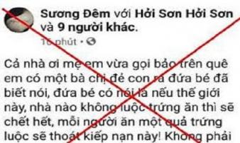 Kết đắng cho cô gái tung tin ăn trứng trị virus Corona Kết đắng cho cô gái tung tin ăn trứng trị virus Corona