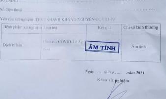 Điều dưỡng phòng khám bán 130 phiếu âm tính SARS-CoV-2 để trống thông tin người xét nghiệm Điều dưỡng phòng khám bán 130 phiếu âm tính SARS-CoV-2 để trống thông tin người xét nghiệm