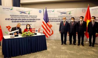 Bamboo Airways ký thỏa thuận 2 tỷ USD tại New York, chính thức công bố đường bay thẳng Việt - Mỹ Bamboo Airways ký thỏa thuận 2 tỷ USD tại New York, chính thức công bố đường bay thẳng Việt - Mỹ