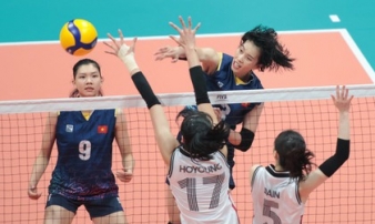 Tuyển bóng chuyền nữ Việt Nam lội ngược dòng kịch tính trước Hàn Quốc