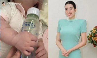 Hoa hậu Đỗ Mỹ Linh hiếm hoi khoe ái nữ, tiết lộ cuộc sống mẹ bỉm sữa