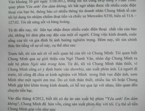 Tường trình của Phước Sang