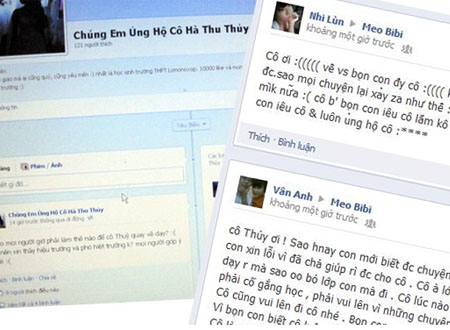 Trang ủng hộ cô giáo Thủy trên mạng xã hội Facebook