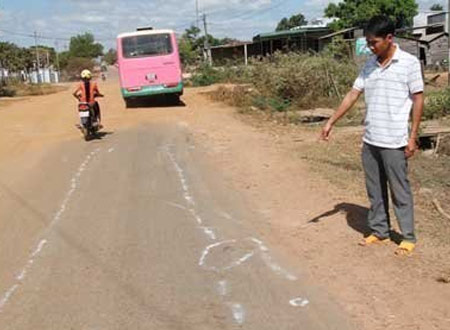 Vị trí nơi ông Biểu ngã xuống.