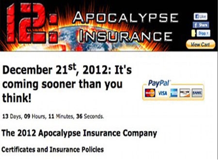 Công ty Bảo hiểm Apocalypse tung ra gói bảo hiểm “Ngày tận thế” với giá 10 USD (Ảnh: Screenshot)