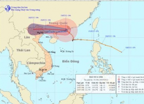 Đường đi và vị trí cơn bão