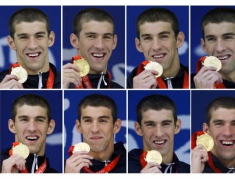 Kình ngư Michael Phelps đã lập kỳ tích khi giành 8 HCV tại Olympic Bắc Kinh 2008 (Ảnh: Getty)