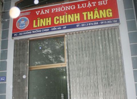 Văn phòng nơi luật sư Lĩnh bị tạt axit