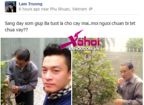 Anh Hai Lam Trường có những giây phút thảnh thơi bên gia đình. 