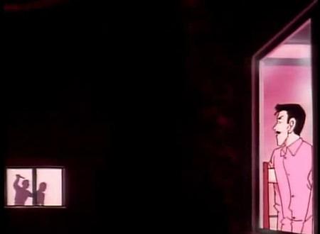 Cánh cửa sổ đã phản chiếu hiện trường vụ giết người vào phòng thám tử Mori.