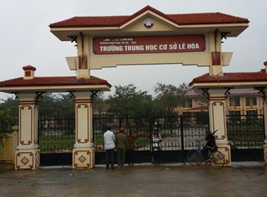 Trường THCS Lê Hóa - nơi xảy ra vụ nổ bom