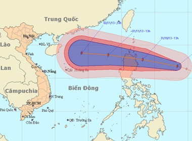 Dự báo đường đi của bão Krosa