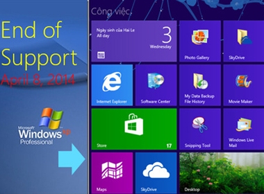 8/4/2014 Microsoft sẽ ngưng hỗ trợ Windows XP