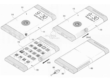 Bản phác thảo smartphone màn hình uốn dẻo mới của Samsung