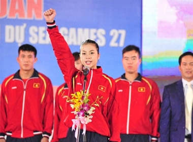 Lễ xuất quân đoàn TTVN tham dự SEA Games năm nay được tổ chức tại Trung tâm HLTTQG Hà Nội (Nhổn)