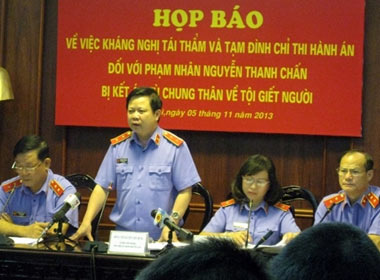Buổi họp báo ngày 5/11 của Viện KSND TC về việc kháng nghị tái thẩm và tạm đình chỉ thi hành án đối với ông Nguyễn Thanh Chấn