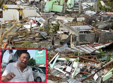 Cảnh tượng tan hoang sau bão ở Philippines (ảnh to); ông Dương Phúc Thịnh người chịu án oan (ảnh nhỏ)
