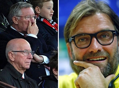 Sir Alex Ferguson và HLV Jurgen Klopp là hai ứng viên sáng giá nhất cho việc tiếp quản chiếc ghế của Moyes.