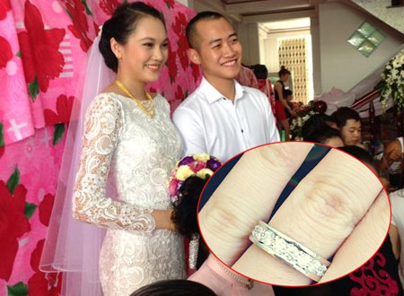 Siêu mãu Ngọc Thạch ngày cưới.