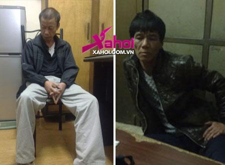 Nguyễn Đức Lợi (trái) và Nguyễn Đỗ Công tại cơ quan công an