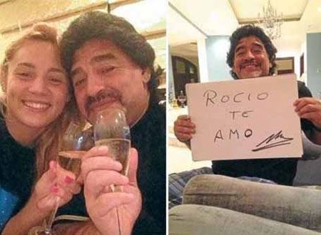 Maradona thể hiện tình yêu với bạn gái Rocio