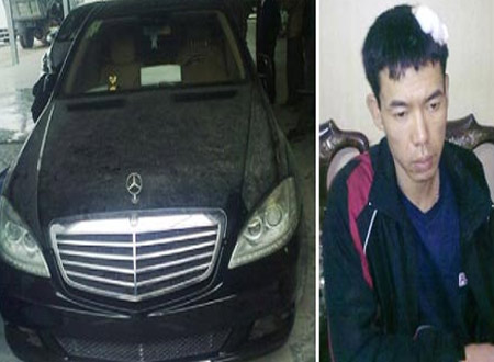 Nguyễn Ngọc Hà và chiếc xe Mercedes bị cướp.
