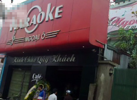 Hiện trường quán cà phê Karaoke Ngoại Ô nơi xảy ra vụ án mạng