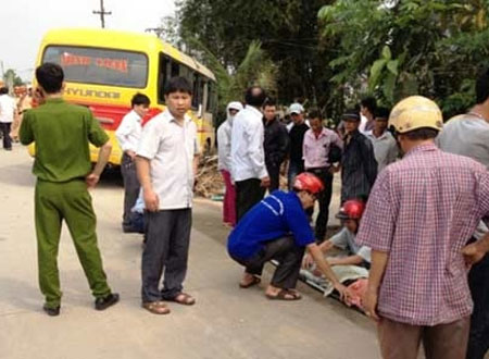 Hiện trường vụ tai nạn.