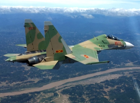 Chiến đấu cơ Su-30MK2 chụp từ trên không. Ảnh: Trung đoàn 923 cung cấp